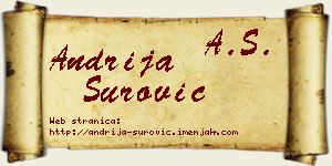 Andrija Surović vizit kartica